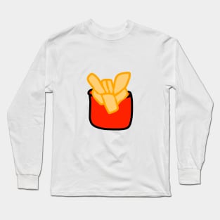 Red box yellow fries chips art Long Sleeve T-Shirt